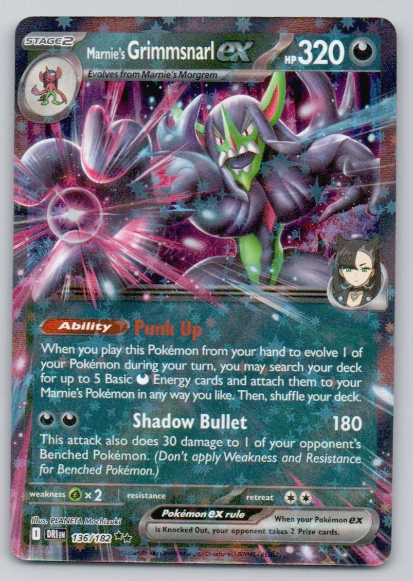 Marnie's Grimmsnarl ex 136 NOR Card - Destined Rivals