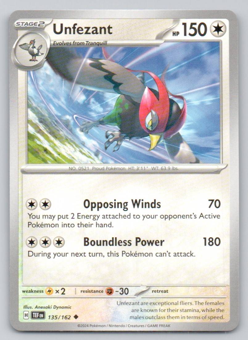 Unfezant 135 NOR Card - Temporal Forces