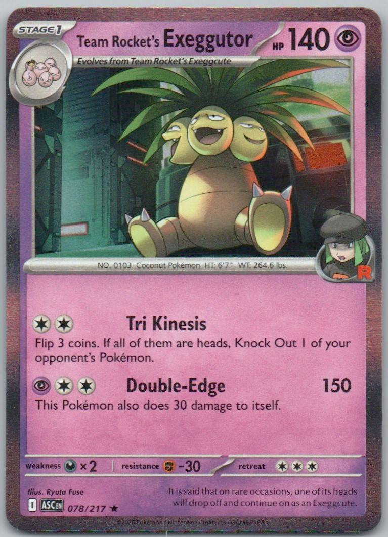 Team Rocket's  exeggutor 078 NOR Card - Ascended Heroes