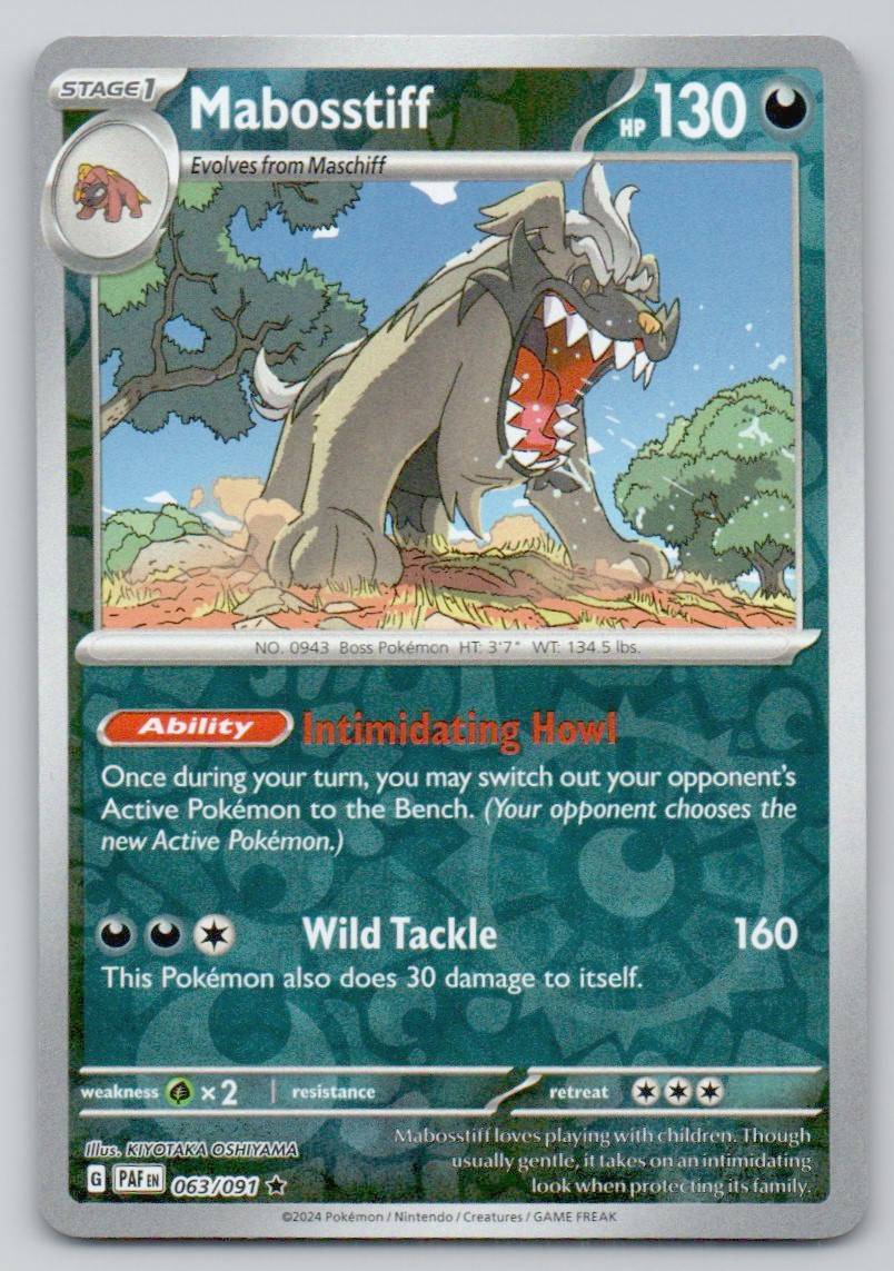 Mabosstiff 063 REV Card - Paldean Fates