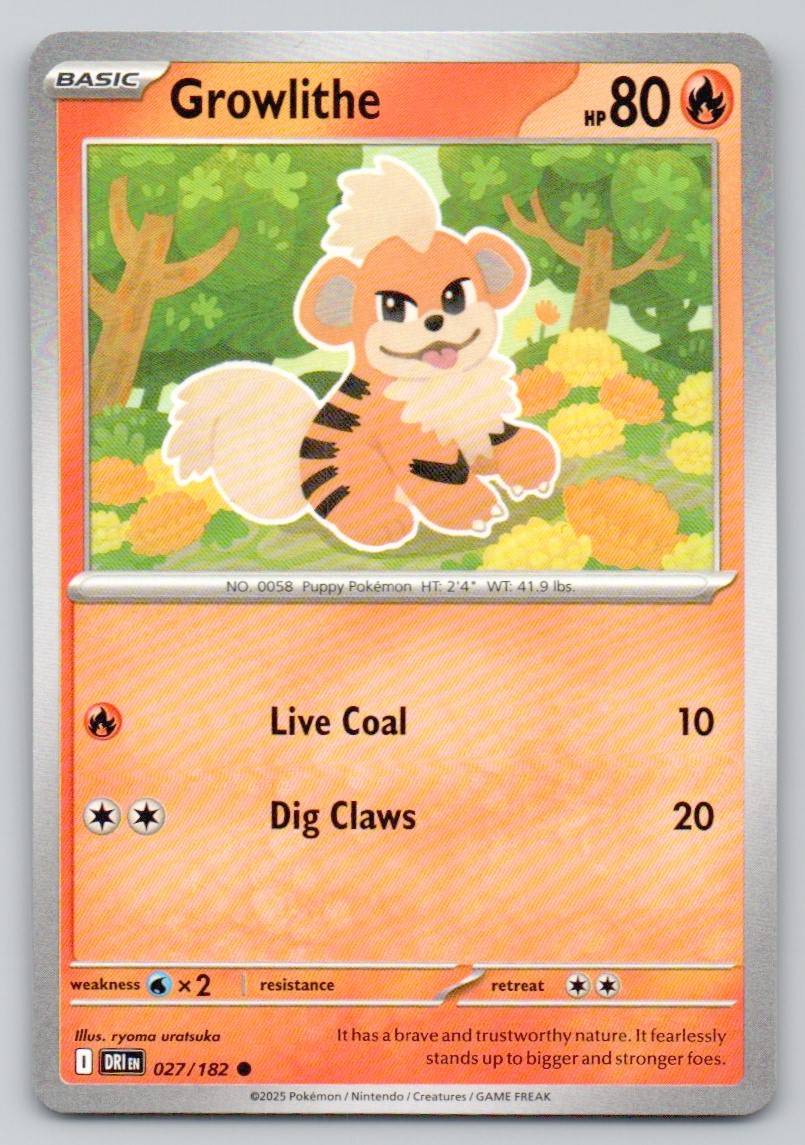 Growlithe 027 NOR Card - Destined Rivals