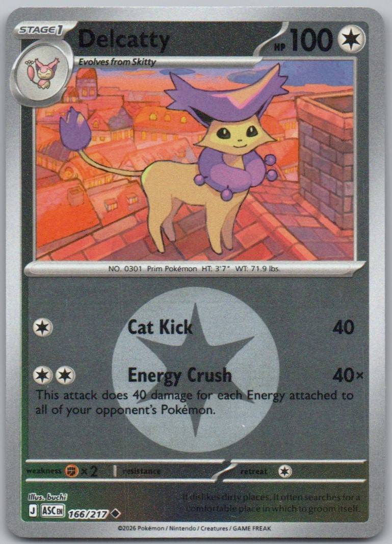 Delcatty (Energy Symbol Pattern) 166 HOL Card - Ascended Heroes