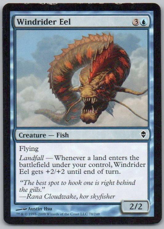 Windrider Eel 78 Normal Creature Card - Zendikar