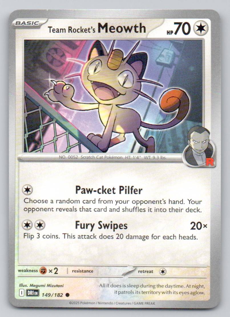 Team Rocket's Meowth 149 NOR Card - Destined Rivals