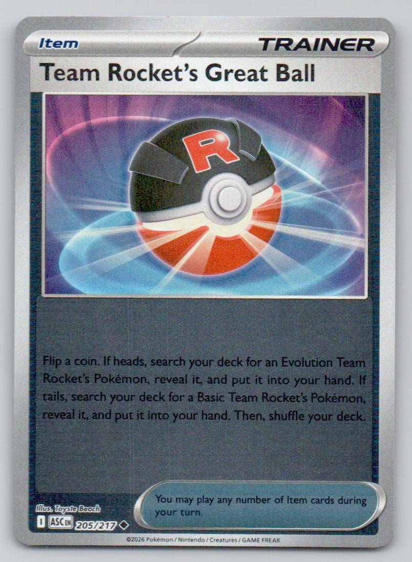 Team Rocket's Great Ball 205 REV Card - Ascended Heroes