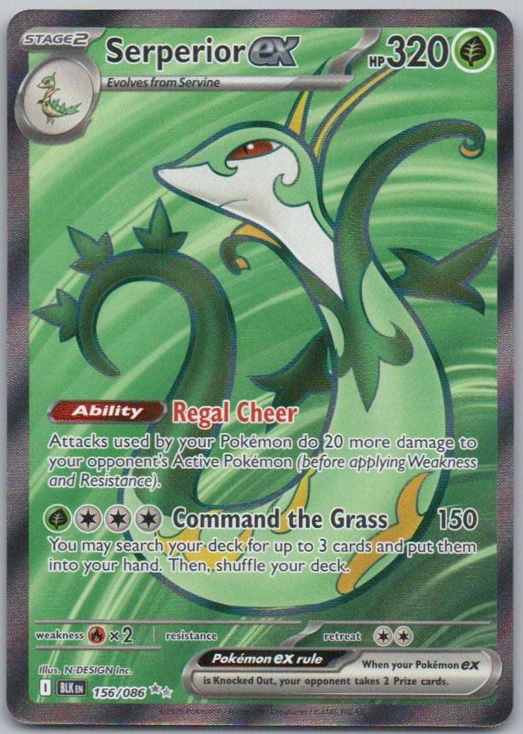 Serperior ex 156 Holo Grass Card - Black Bolt