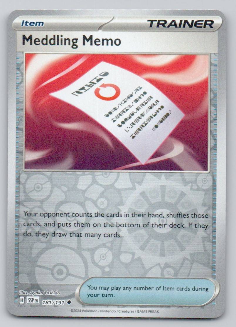 Meddling Memo 181 REV Card - Surging Sparks