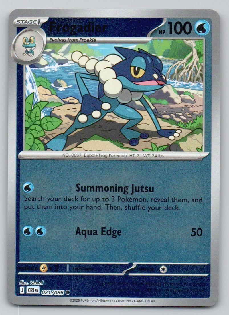 Frogadier 021 HOL Card - ME04: Chaos Rising