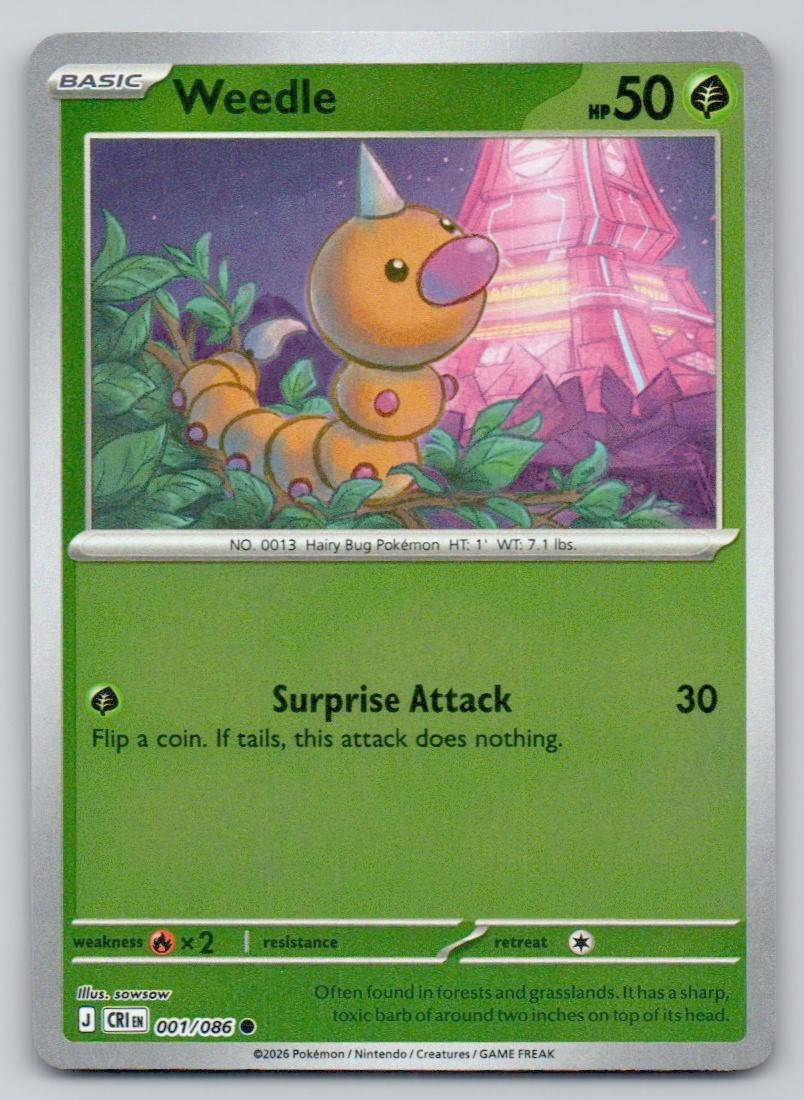Weedle 001 HOL Card - ME04: Chaos Rising