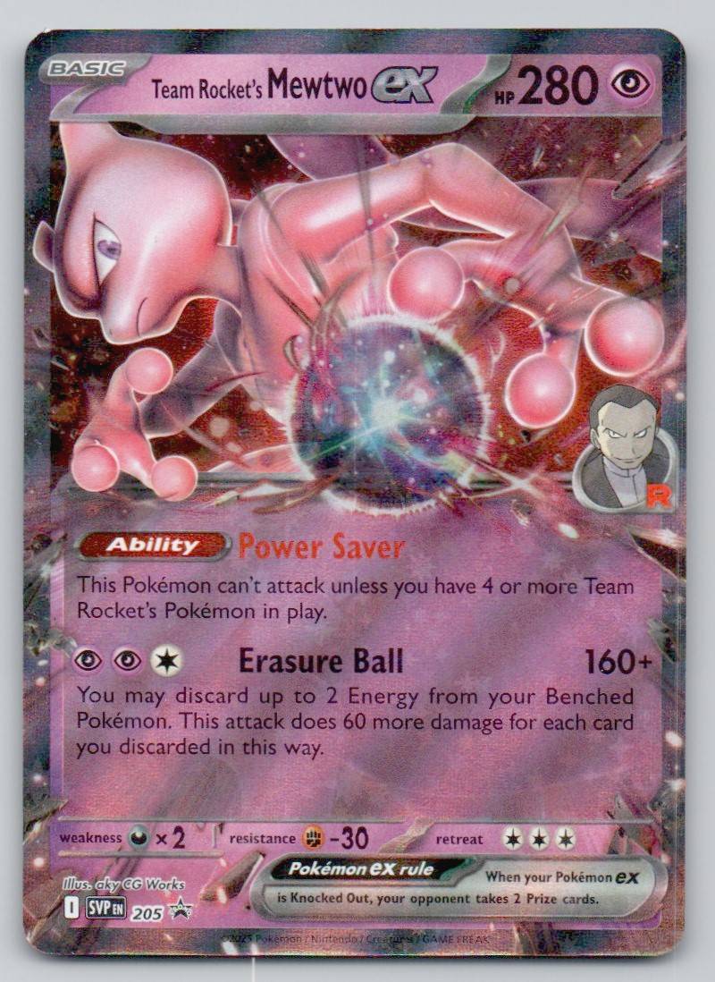 Team Rocket's Mewtwo ex 205 HOL Card - Scarlet & Violet Promo