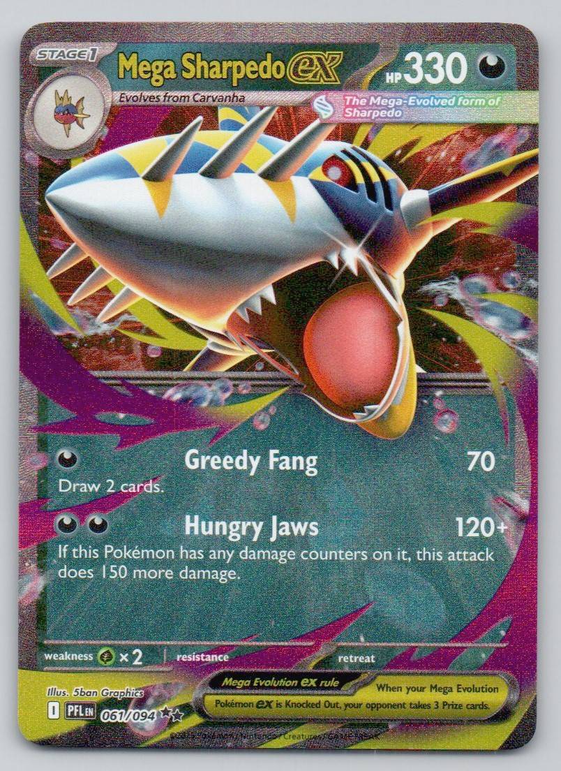 Mega Sharpedo ex 061 NOR Card - Phantasmal Flames