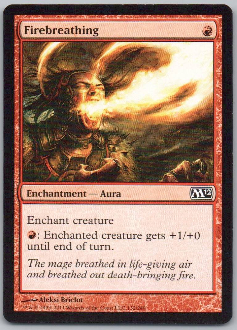 Firebreathing 132 Normal Enchantment Card - Magic 2012