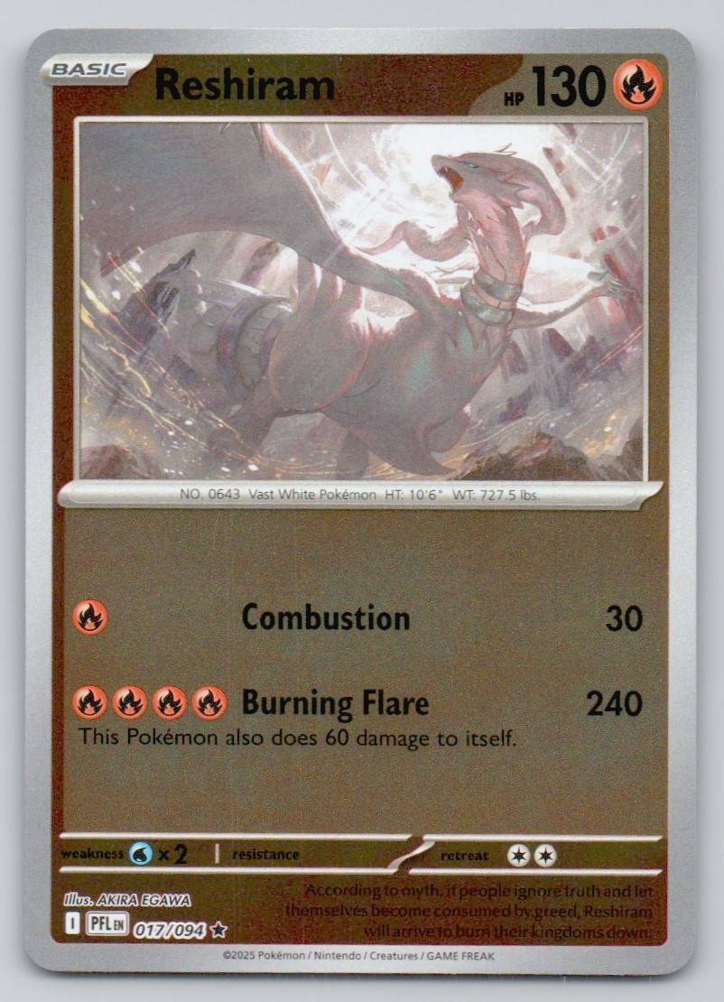 Reshiram 017 REV Card - Phantasmal Flames