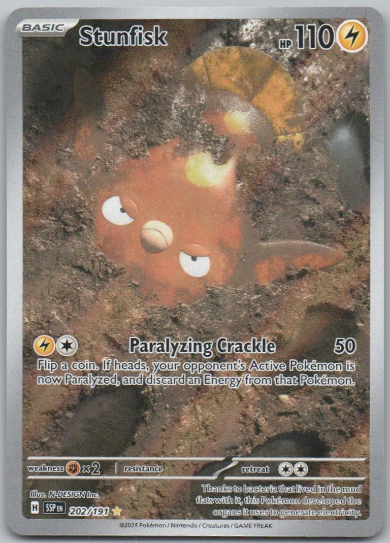 Stunfisk 202 Holo Lightning Card - Surging Sparks