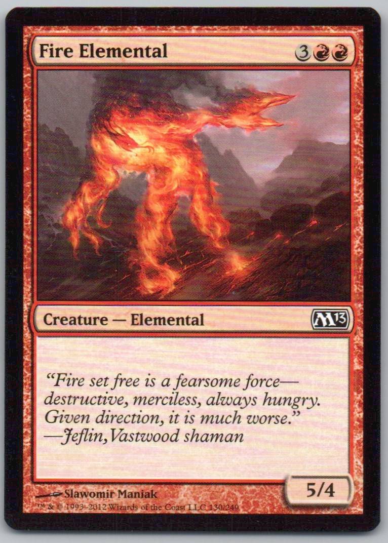 Fire Elemental 130 Normal Creature Card - Magic 2013