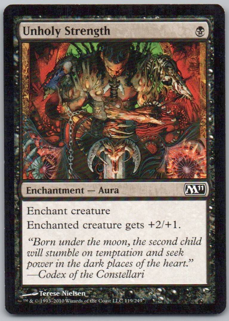 Unholy Strength 119 Normal Enchantment Card - Magic 2011