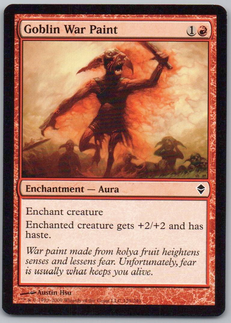 Goblin War Paint 129 Normal Enchantment Card - Zendikar