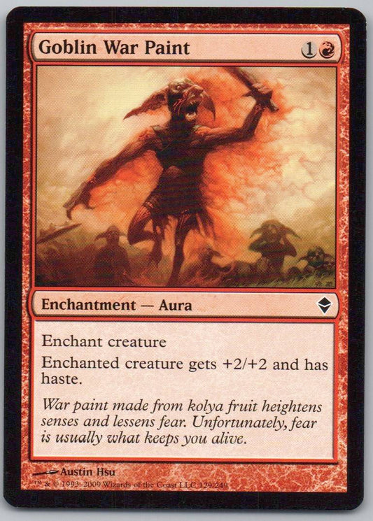 Goblin War Paint 129 Normal Enchantment Card - Zendikar