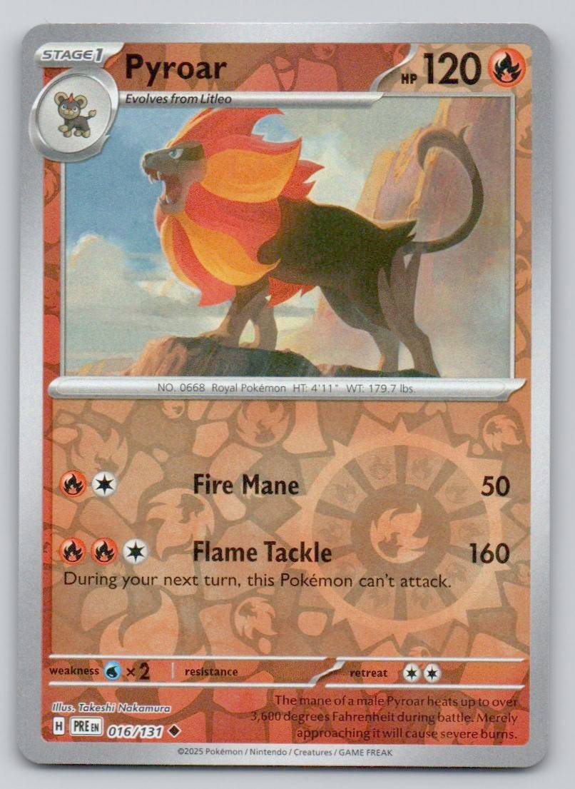 Pyroar 016 REV Card - Prismatic Evolutions