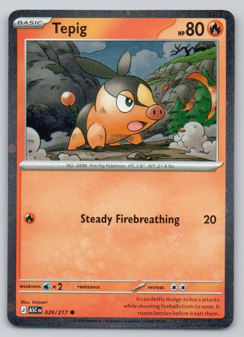 Tepig (Cosmos Holo) 029 HOL Card - Miscellaneous Cards & Products