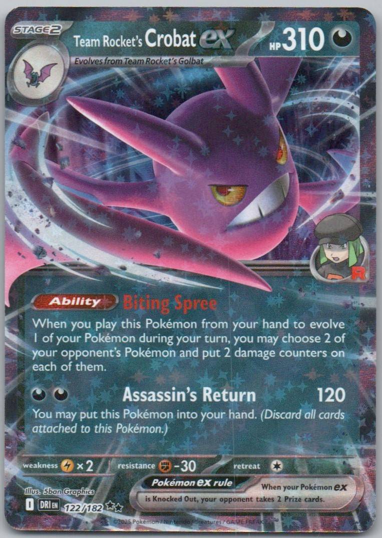 Team Rocket's Crobat ex 122 NOR Card - Destined Rivals