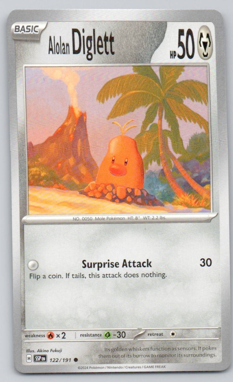 Alolan Diglett 122 NOR Card - Surging Sparks