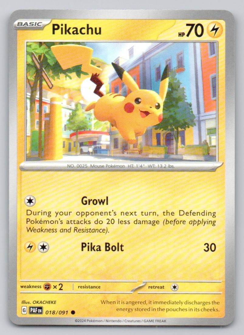 Pikachu 018 NOR Card - Paldean Fates