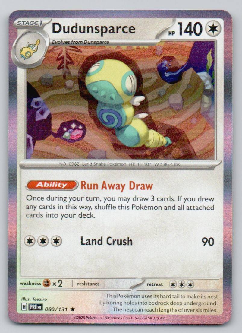 Dudunsparce 080 HOL Card - Prismatic Evolutions