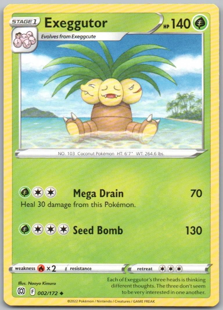 Exeggutor 002 Normal Grass Card - Brilliant Stars