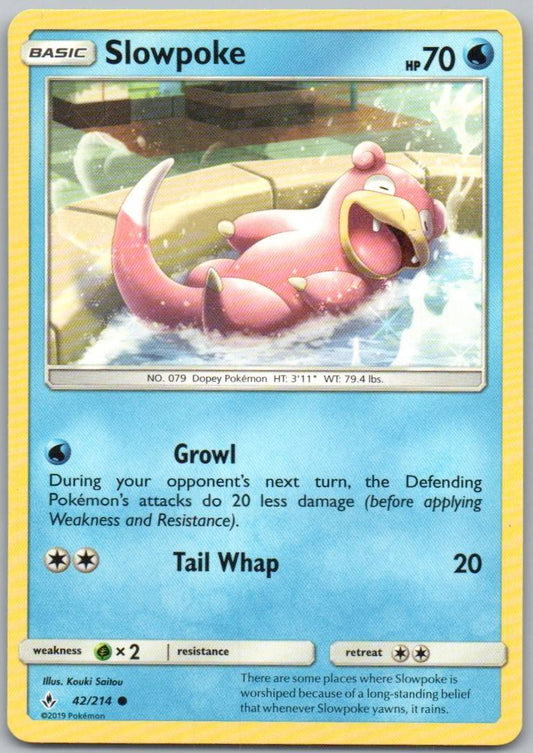Slowpoke 042 Normal Water Card - Unbroken Bonds