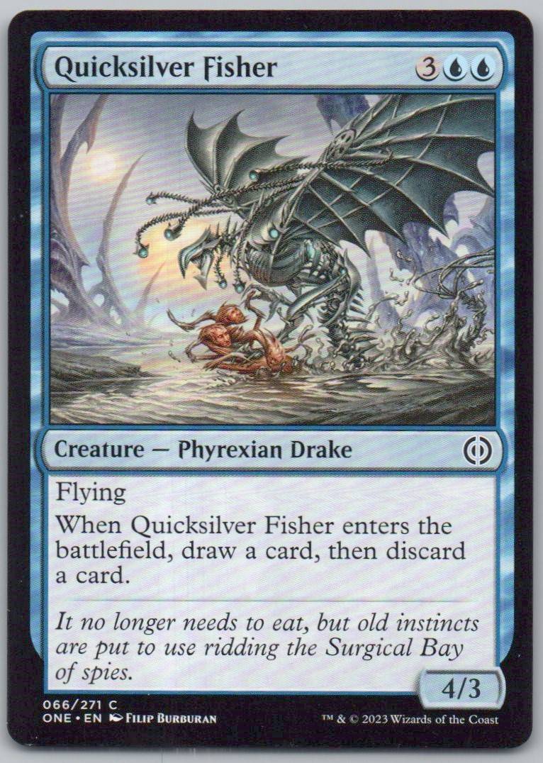 Quicksilver Fisher 66 Normal Creature Card - Phyrexia: All Will Be One