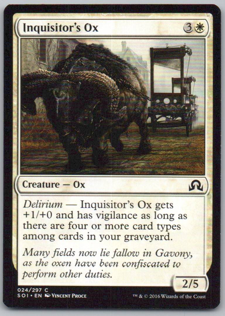 Inquisitor's Ox 24 Normal Creature Card - Shadows over Innistrad