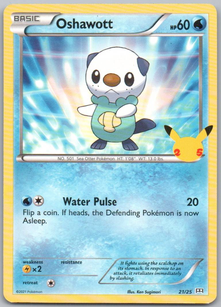 Oshawott 021 Normal Pokemon Card - McDonald's 25th Anniversary Promos