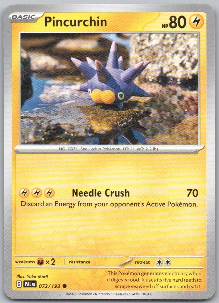 Pincurchin 072 Normal Lightning Card - Paldea Evolved