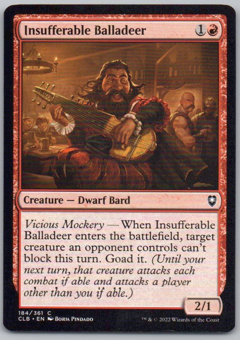Insufferable Balladeer 184 Normal Creature Card - Commander Legends: Battle for Baldur's Gate