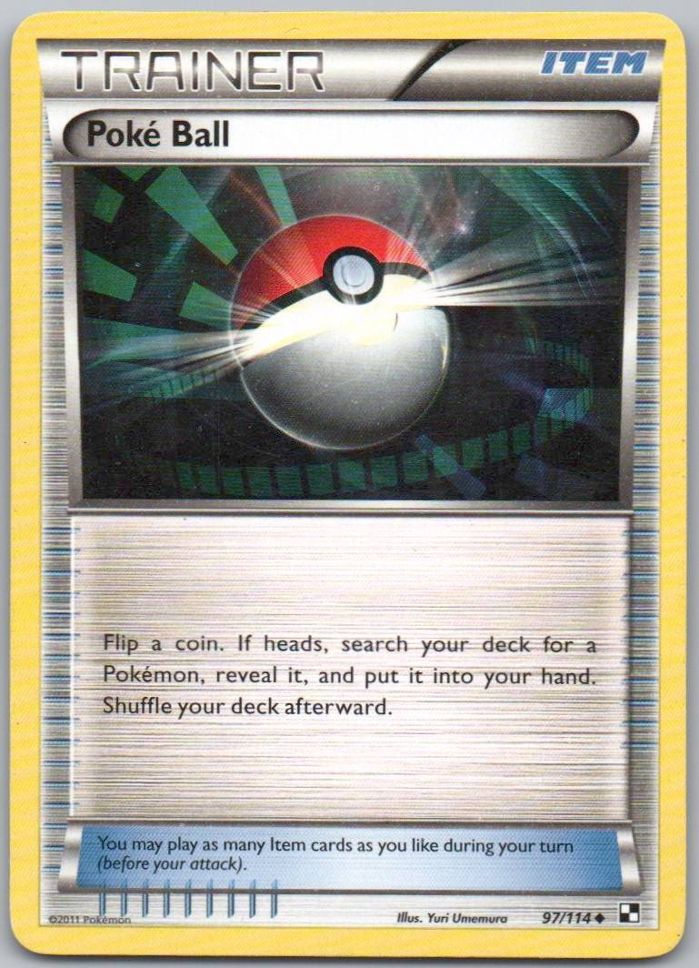 Poke Ball 097 Normal Trainer Card - Black & White