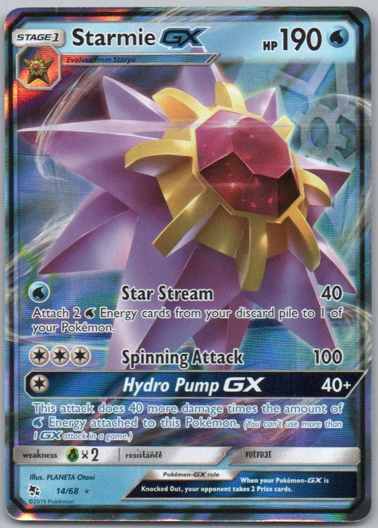 Starmie GX 14 Holo Water Card - Hidden Fates