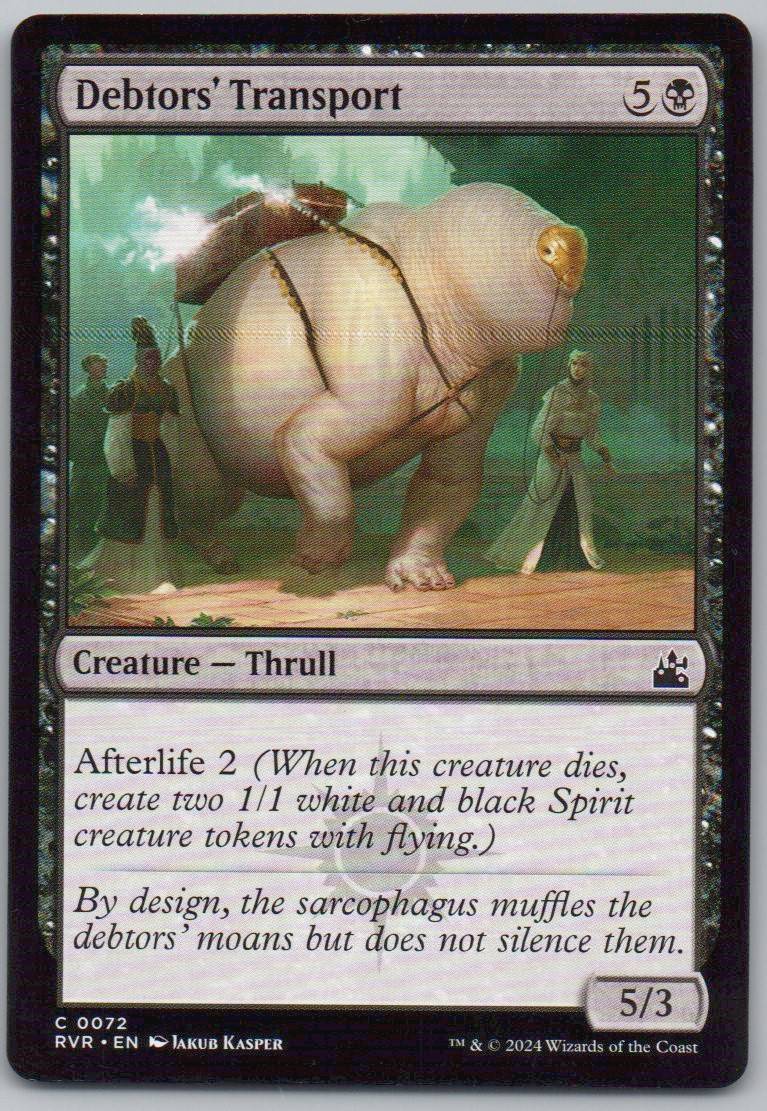 Debtors' Transport 72 Normal Creature Card - Ravnica Remastered