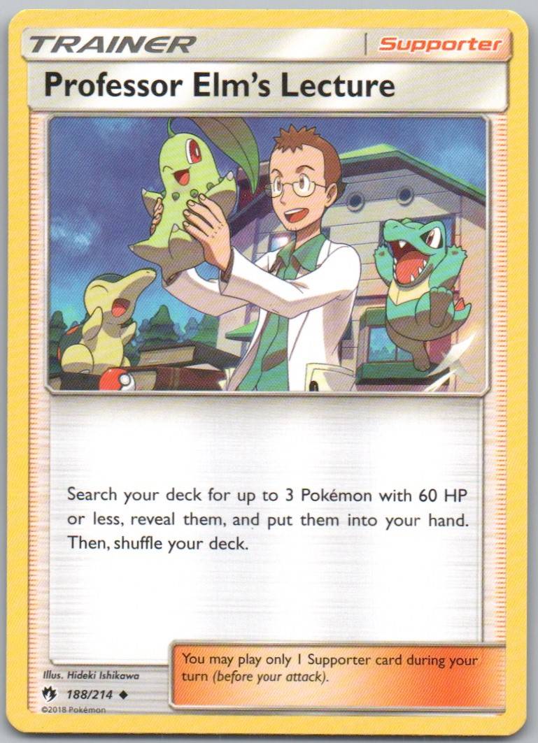 Professor Elm's Lecture 188 Normal Trainer Card - Lost Thunder