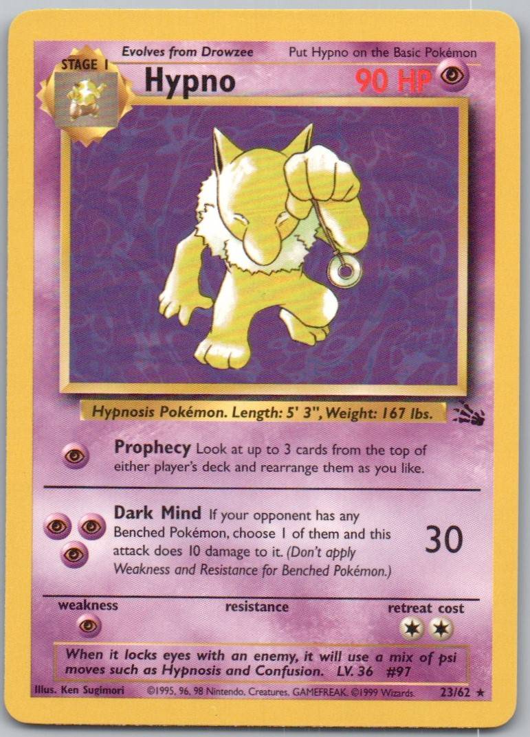 Hypno 23 Holo Psychic Card - Fossil