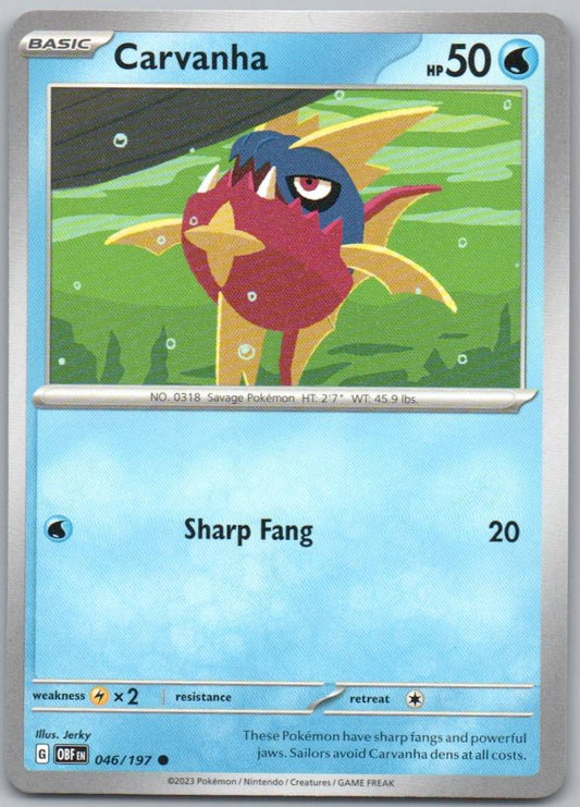 Carvanha 046 Normal Water Card - Obsidian Flames