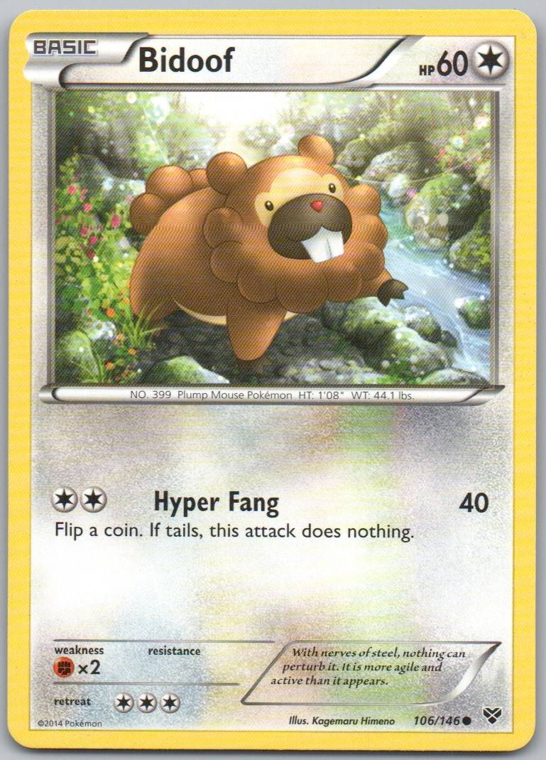 Bidoof 106 Normal Colorless Card - XY