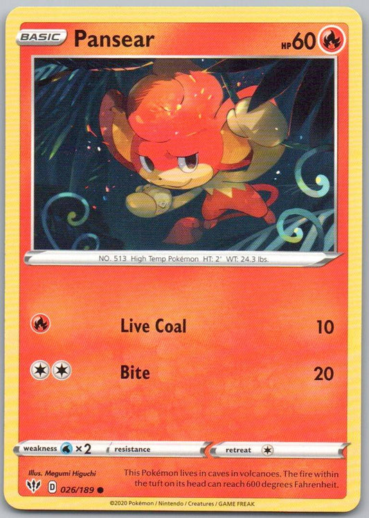 Pansear 026 Normal Fire Card - Darkness Ablaze