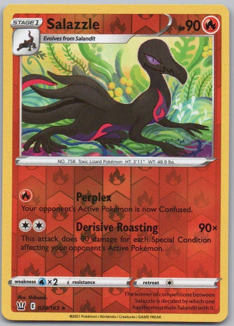 Salazzle 028 Reverse Holo Fire Card - Battle Styles