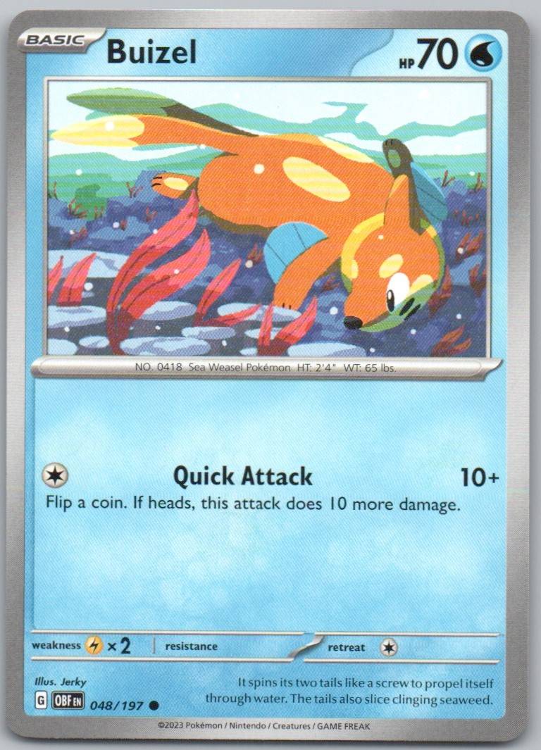 Buizel 048 Normal Water Card - Obsidian Flames