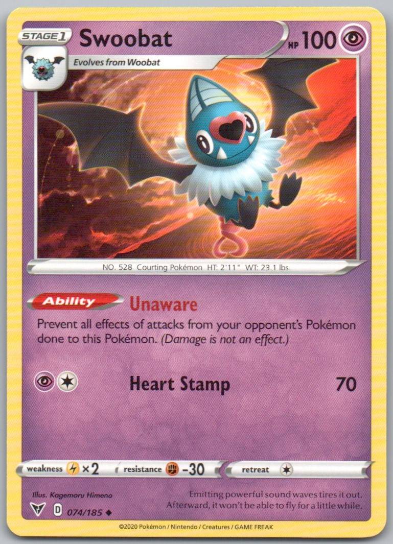 Swoobat 074 Normal Psychic Card - Vivid Voltage