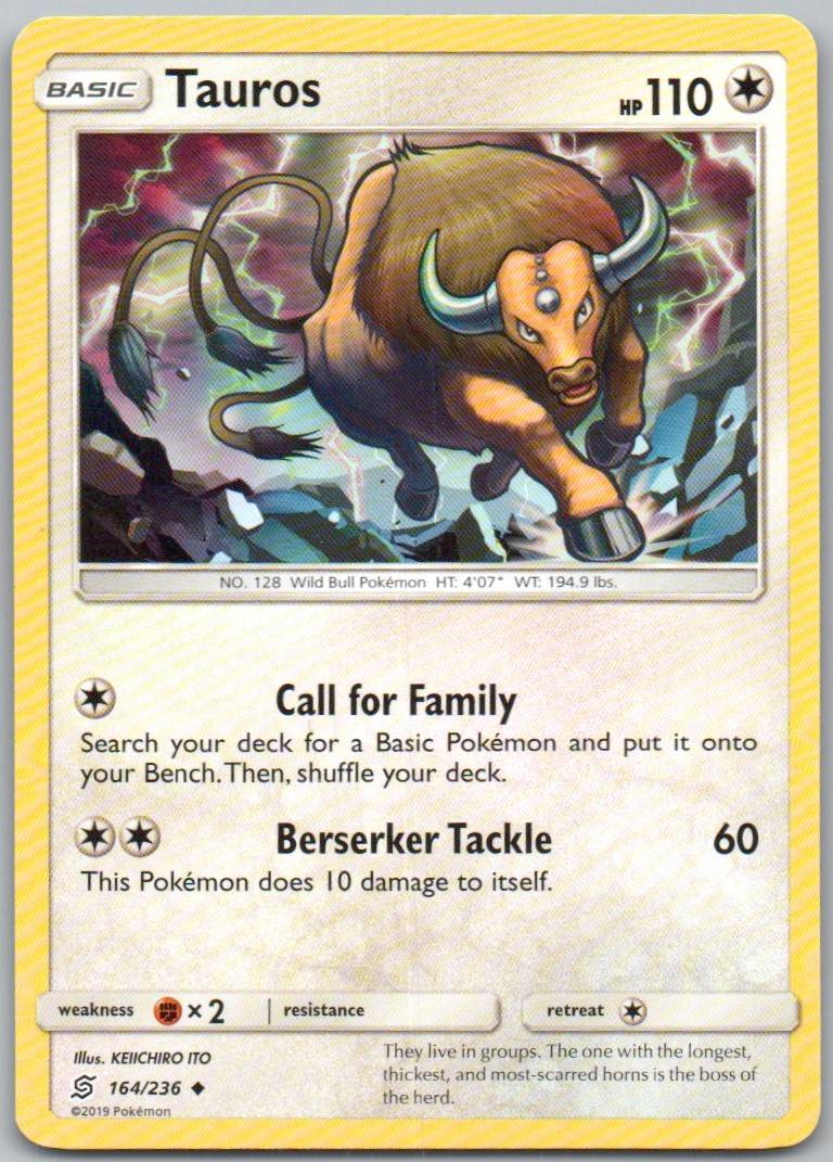 Tauros 164 Normal Colorless Card - Unified Minds