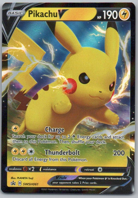 Pikachu V SWSH061 Holo Lightning Card - Sword & Shield Promo