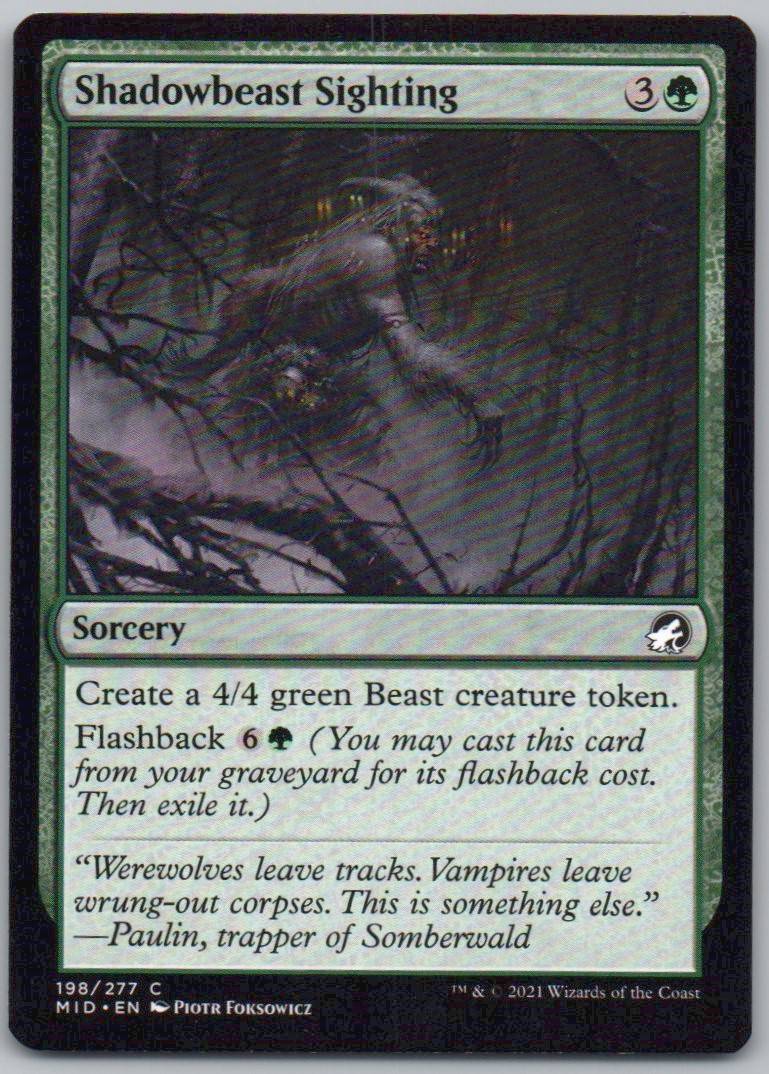 Shadowbeast Sighting 198 Normal Sorcery Card - Innistrad: Midnight Hunt
