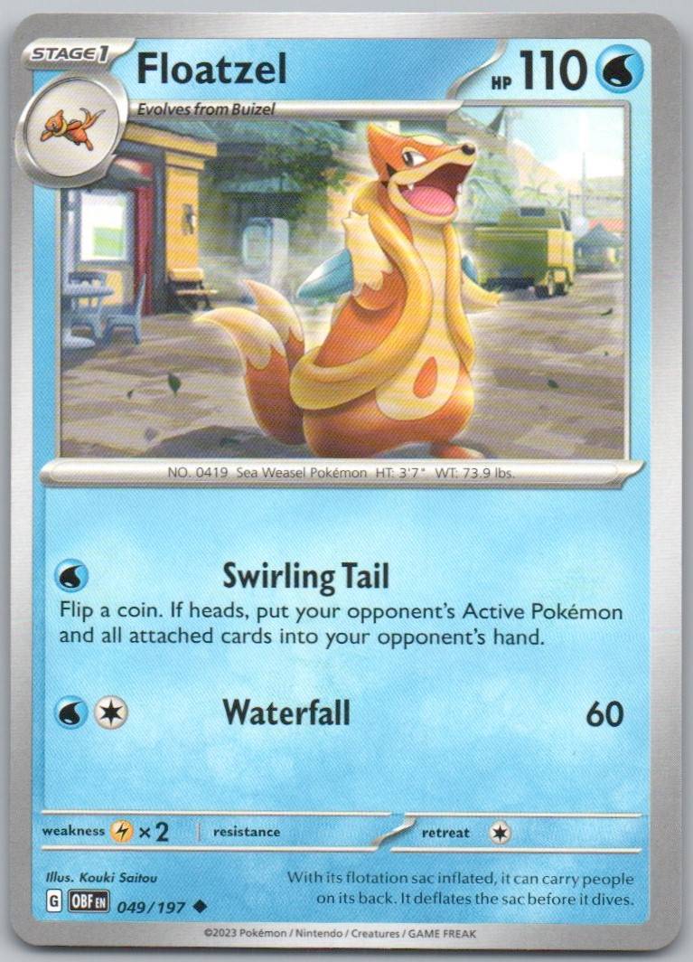 Floatzel 049 Normal Water Card - Obsidian Flames